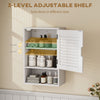 Bathroom Cabinet, Wall Mounted Storage Cabinet with Adjustable Shelves, 40 x 20 x 60 cm, White
