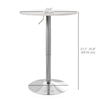 High Top Bar Table, Adjustable Round Kitchen Table with Swivel Top and Steel Base, Bistro Table for 2 People, White