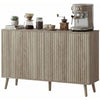 Buffet Cabinet with Storage Modern Fluted Sideboard with Adjustable Shelves Wood Legs for Dining Room Living Room Oak