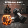 Soozier Hex Dumbbell Weight Set with Vertical Rack, 120lbs Rubber-Coated Dumbbells with Non-Slip Handles