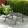 Wood Picnic Table, Camping Table and Bench Set with Umbrella Hole for Outdoor, Garden, Patio, Backyard