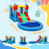 Qaba 4 in 1 Inflatable Bounce House with Slide, Basketball Hoop, Ball Pit, Blower, Storage Bag, 163