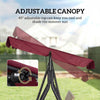 3-Seat Patio Swing Chair, Outdoor Canopy Swing Glider with Adjustable Shade, Wine Red
