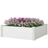 Vinyl Raised Garden Bed Kit, 3 x 3 x 1ft Modular Elevated Garden Box with Slotting Legs and Open Bottom, White