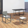 11 Pieces Wicker Patio Dining Set, Rattan Outdoor Furniture Set with 6 Armchairs, 4 Stools, Light Grey