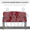 3 Seater Outdoor Swing Cushions with Backrest, Replacement Cushions for Patio Furniture, Wine Red
