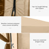 12' x 12' Hexagon Automatic Pop Up Screen Tents Camping Shelter Picnic Canopy Outdoor Sun Shade with Mesh Sidewalls and Carry Bag, Beige