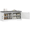 Shoe Bench with Cushion Shoe Storage Bench with Doors Adjustable Shelves for Entryway, White