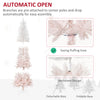 7ft Pencil Artificial Christmas Tree with Pine Realistic Branches, Auto Open, Pink and White