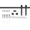 6FT Antique Sliding Barn Wood Door Hardware Kit Cabinet Closet Hanger Set for Single Door Coffee