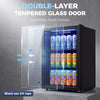 2.4 Cu.Ft Beverage Refrigerator, 70 Can Beverage Fridge Cooler with Double-Layer Glass Door