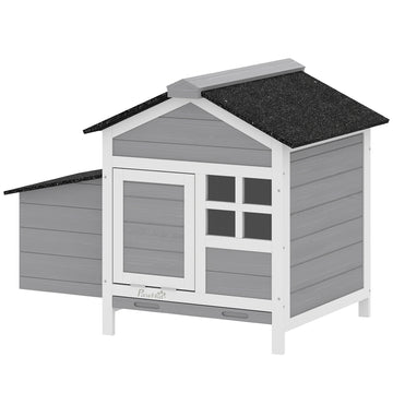 Wooden Chicken Coop with Nesting Box, Pull-out Metal Tray, for 1-2 Chickens, 36