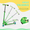 Qaba Snow Scooter, 2 in 1 Design Adjustable Height Scooter Snow Sled for Kids Aged Over 7 Years Old, Foldable Kids Sled Ski Scooter with Wheels Blades, Green