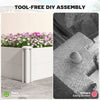 Vinyl Raised Garden Bed Kit, 3 x 3 x 1ft Modular Elevated Garden Box with Slotting Legs and Open Bottom, White