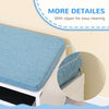 Multi-Purpose Bookshelf with 5 Cubes, 5-Cubby Bookcase with Cushioned Reading Nook and Storage Shelves, Blue