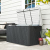 100 Gallon HDPE Outdoor Storage Box, Waterproof and Lockable Deck Box for Garden Tools and Pool Accessories