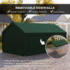 12 x 20ft Carport with 2 Roll-Up Doors, 4 Windows, Portable Garage with Removable Sidewalls for Car, Truck, Dark Green