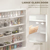 5-storey Display Cabinet, Shot Glass Display Case, Glass Curio Cabinet with 2 Glass Doors and 4 Adjustable Shelves, White