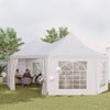 16' x 22' Wedding Event Party Tent High Peak Octagonal Outdoor Gazebo Canopy with Removable Walls White