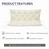 2 Seater Garden Bench Cushion, Soft Thick Outdoor Non-Slip 2 Seater Soft Pad With Backrest for Garden Patio, 52