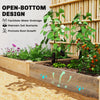 Wooden Raised Garden Bed, Outdoor Planter Box with Divider and Open Bottom for Flowers, Herbs, Vegetables, DIY Painting