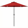 9ft Solar Patio Umbrella Outdoor Sunshade 24 LED Lights Tilt Canopy Wine Red