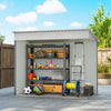 7' x 4' Outdoor Storage Shed, Metal Garden Tool Storage House Organizer with Lockable Sliding Doors and Vents for Backyard Patio Lawn, Grey