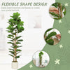 6FT Artificial Fiddle Leaf Fig Tree, Fake Potted Tree with Solid Wood Trunks and Lifelike Leaves for Indoor Decor, Green