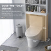 Modern Over The Toilet Storage, Bathroom Cabinets Over Toilet with Open Shelves and Double Door Cabinet, White