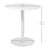 Modern Kitchen Table for 2 people, Round Dining Table with Steel Base for Living Room, Dining Room, White