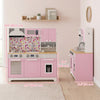 Qaba Play Kitchen, Kids Kitchen Playset with Coffee Maker, Ice Maker, Clicking Knobs, Storage, Accessories for 3-8 Years