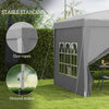 10'x10' Outdoor Pop Up Party Tent Wedding Gazebo Canopy with Carrying Bag (Light Grey)