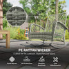 Rattan Rocking Chair, Outdoor Wicker Patio Rocker Chair Furniture with Thick Cushions, for Garden Backyard Porch, Khaki