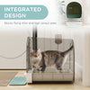 Cat Litter Box with Lid, Removable Tray, Scoop, Filter, Green