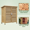 Wooden Garden Storage Shed Kit Wood Garage Tool Organisation Cabinet with 2 Door , 34