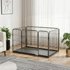 4 Panels Dog Playpen, Heavy Duty Dog Fence, 28