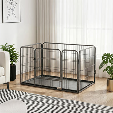 4 Panels Dog Playpen, Heavy Duty Dog Fence, 28
