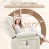 Leather Reclining Chair with Vibration Massage, Swivel Base, Rocking Function, Remote Control
