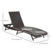 Wicker Patio Lounger, Outdoor S Shape Recliners Lounge Chair w/ 5-Level Adjustable Backrest, Soft Padded Cushion for Outdoor Use, Grey