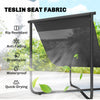 Outdoor Patio Chair, Comfy Sling Lounge Chair with Cushion, Breathable Wide Seat, Steel Frame, Dark Grey