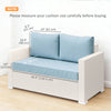 Outdoor Seat Cushions with Backrest, Loveseat Double Sofa Outdoor Furniture Cushions, Light Blue