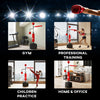 Soozier 4-in-1 Free Standing Punching Bag, Height Adjustable Boxing Bag with 2 Speed Balls, 360° Reflex Bar, Red