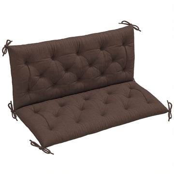 2 Seater Garden Bench Cushion, Soft Thick Outdoor Non-Slip 2 Seater Soft Pad With Backrest, 47