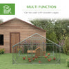 Chicken Run, 23' x 6.6' Metal Chicken Coop with Waterproof and Anti-UV Cover, Spire Roof, Door, for 12-14 Chickens, Ducks, Rabbits, Sliver