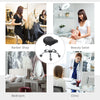 Adjustable Hydraulic Rolling Salon Stool Swivel Saddle Chair Spa Beauty Seat PU Leather,  Black