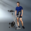 Soozier Foldable Indoor Stationary Bike with 8 Levels of Magnetic Resistance, Exercise Bike for Cardio Workout, Black