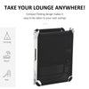 Folding Lounge Chair, Patio Lounger with Headrest, 5-Level Adjustable Backrest, and Aluminum Frame, Black