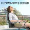 C Spring Motion Patio Chairs Set of 2 with Curved High Backrest, Armrest, All Weather Breathable Fabric, Metal Frame, Black