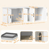 Cat Litter Box Enclosure with Double Room, Scratching Board for 2 Cats, 57