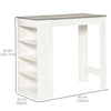 Bar Table, High Top Pub Table with 4 Storage Shelves, Modern Bar Height Table for Home Bar, Kitchen